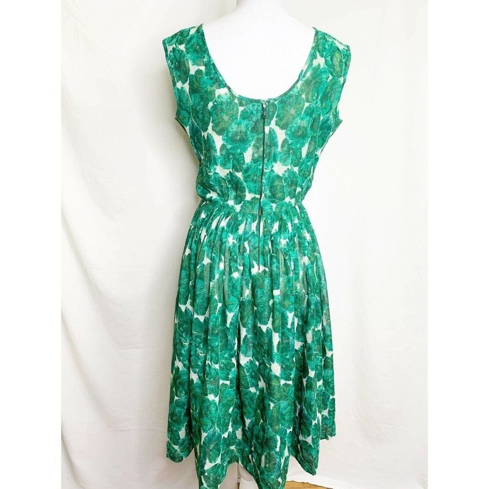 1960s Floral Garden Party Sheer Dress - Rockabilly - Picture 8 of 9